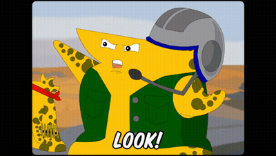 Yellow Cartoon Character Saying Look GIF