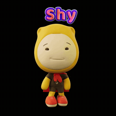 Yellow Cartoon Character Shy GIF