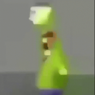 Yellow Cartoon Character Standing On Purple Box GIF