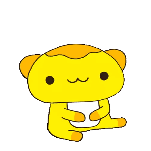 Yellow Cartoon Character Surrounded By Hearts Sticker