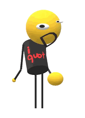 Yellow Cartoon Character With Black Shirt I Quote Sticker