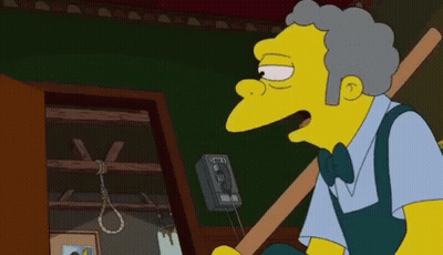 Yellow Cartoon Character With Phone Saying CBS GIF
