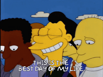 Yellow Cartoon Character With Phone Saying CBS GIF