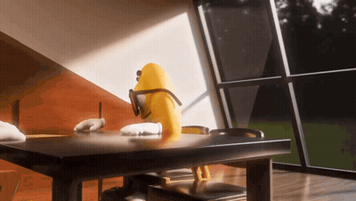 Yellow Cartoon Character With Sunglasses GIF