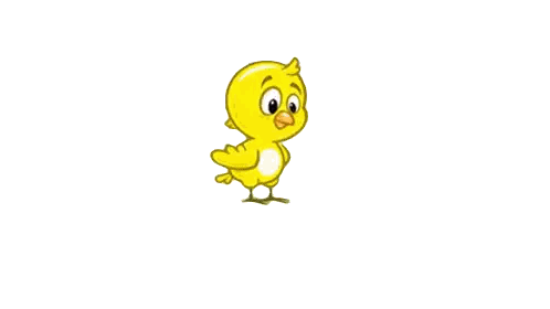 Yellow Cartoon Chicken Sticker