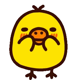 Yellow Cartoon Chicken With Orange Beak Sticker