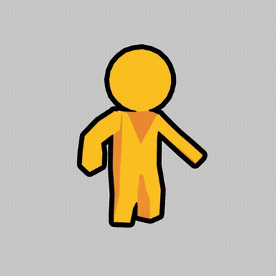 Yellow Cartoon Man With Black Outline GIF