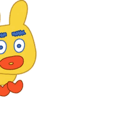 Yellow Cartoon Rabbit With Blue Eyes Sticker