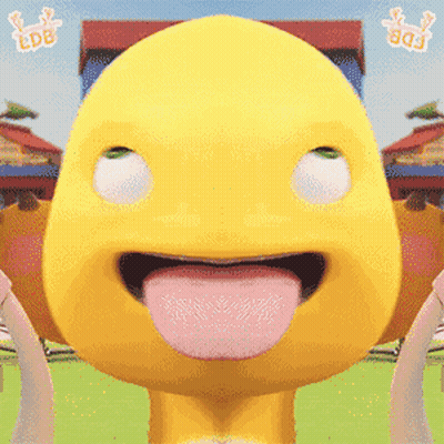 Yellow Cartoon Sticking Tongue Out LDB GIF