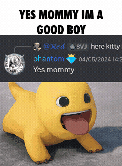 Yellow Cartoon Tongue Out Yes Mommy Im A Good Boy GIF