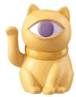 Yellow Cat With Purple Eye Sticker