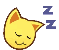 Yellow Cat With Zzz Above Sticker