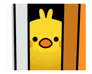 Yellow Chick With Bunny Ears Behind Bars Sticker