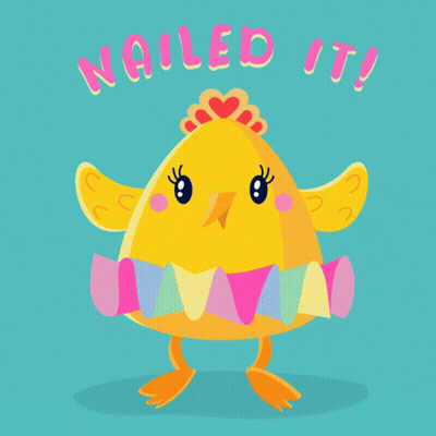 Yellow Chicken Saying Nailed It GIF