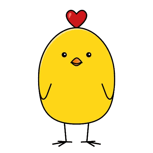 Yellow Chicken With Heart Sticker