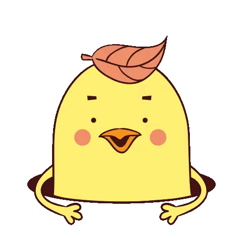 Yellow Chicken With Leaf On Head Sticker