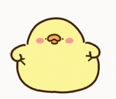 Yellow Chicken With Pink Face And Nose GIF