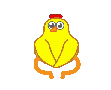 Yellow Chicken With Red Crest Sticker
