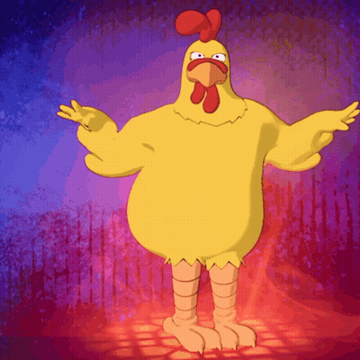 Yellow Chicken With Red Crest GIF
