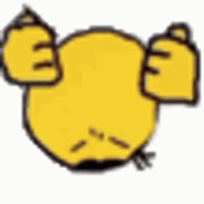 Yellow Chicken With Wings And Smiley Face GIF