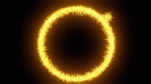 Yellow Circle With Black Background And Lines GIF