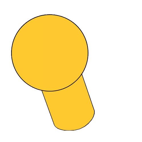 Yellow Circle With Black Outline Sticker