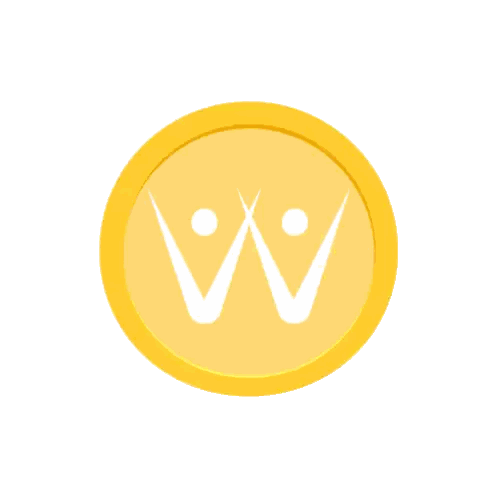 Yellow Circle With Red And Blue Logo Sticker