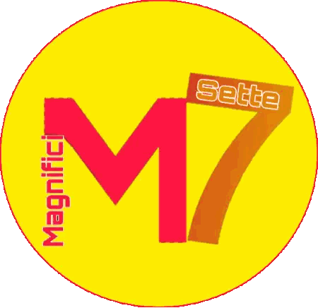 Yellow Circle With Red M Magnifici Sette 7 Sticker