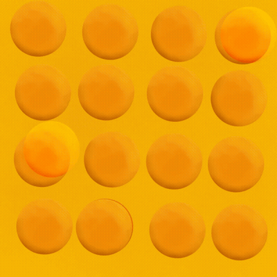 Yellow Circles With Red Center On Yellow Background GIF