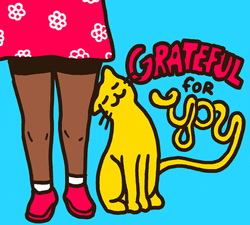 Yellow Cling Cat Thankful For You GIF