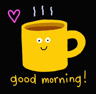 Yellow Coffee Mug Smiling Good Morning GIF