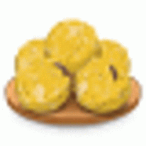 Yellow Cookies On Wooden Plate GIF