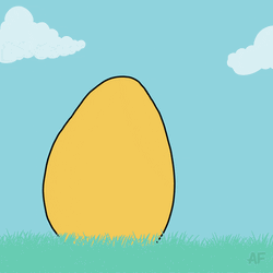 Yellow Cracked Easter Bunny Egg Animation GIF
