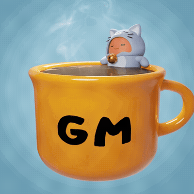 Yellow Cup With GM Lettering GIF