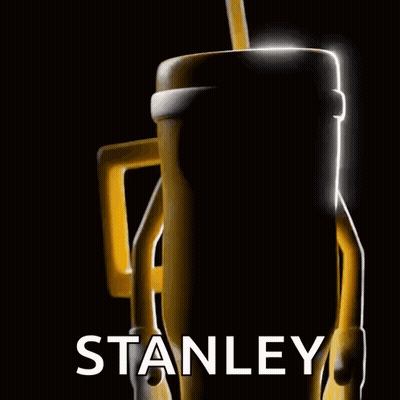 Yellow Cup With Straw And Stanley GIF