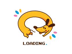 Yellow Dog Cartoon Loading  GIF