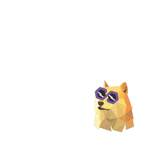 Yellow Dog Wearing Sunglasses Welcome To Polydoge Sticker
