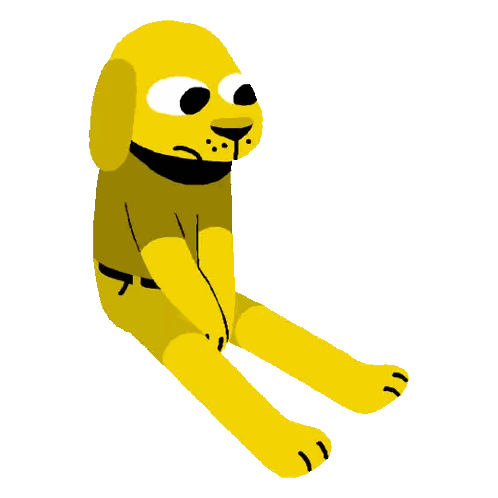 Yellow Dog With Eyes Closed In Black Shirt Sticker