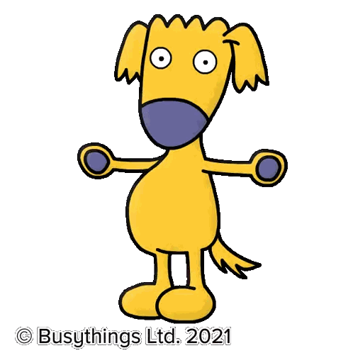 Yellow Dog With Purple Nose Sticker