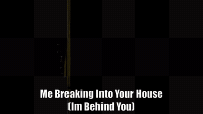 Yellow Door With Chain Saying Me Breaking Into Your House I'm Behind You GIF