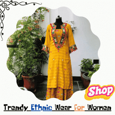 Yellow Dress On Mannequin Ethnic Wear Poster GIF