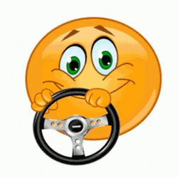 Yellow Driving Emoji GIF