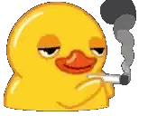 Yellow Duck Smoking Cigarette Sticker