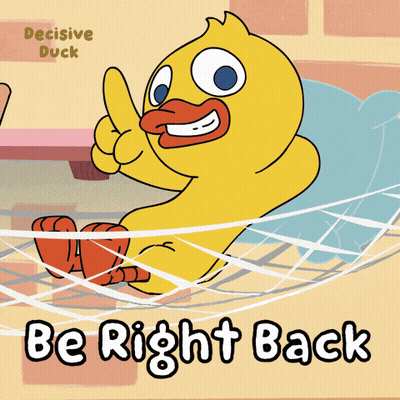 Yellow Duck Thumbs Up Be Right Back GIF