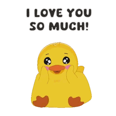 Yellow Duck With I Love You So Much Sticker