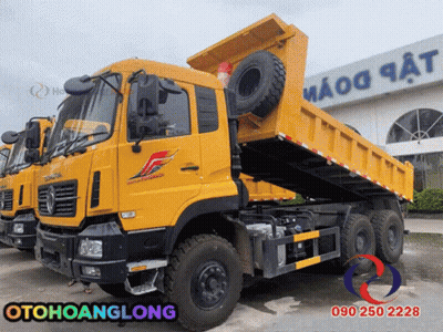 Yellow Dump Truck In Front Of Building Saying Maoa GIF