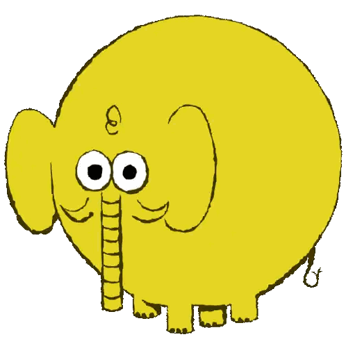 Yellow Elephant With Big Eyes Sticker