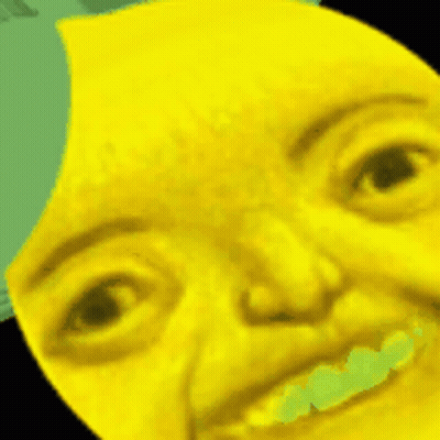 Yellow Face With Green Teeth And Smile GIF
