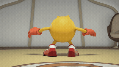 Yellow Faced Cartoon With Orange Limbs GIF
