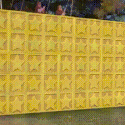 Yellow Fence With Stars GIF